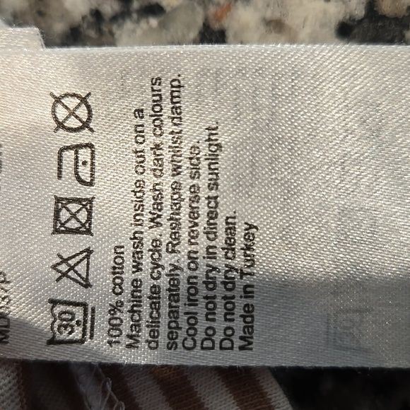 ALLSAINTS TONIC ROKU SS CREW T-SHIRT. SIZE X-LARGE. STRIPED. BROWN/CREAM. - Picture 6 of 10